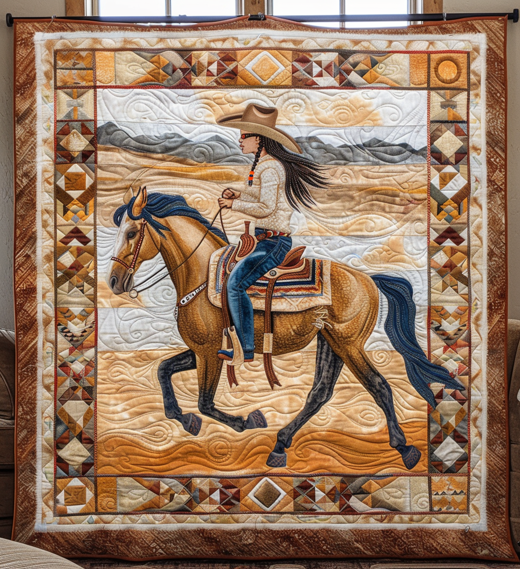 Plains Spirit Gallop Quilted Blanket Horse Present Ideas
