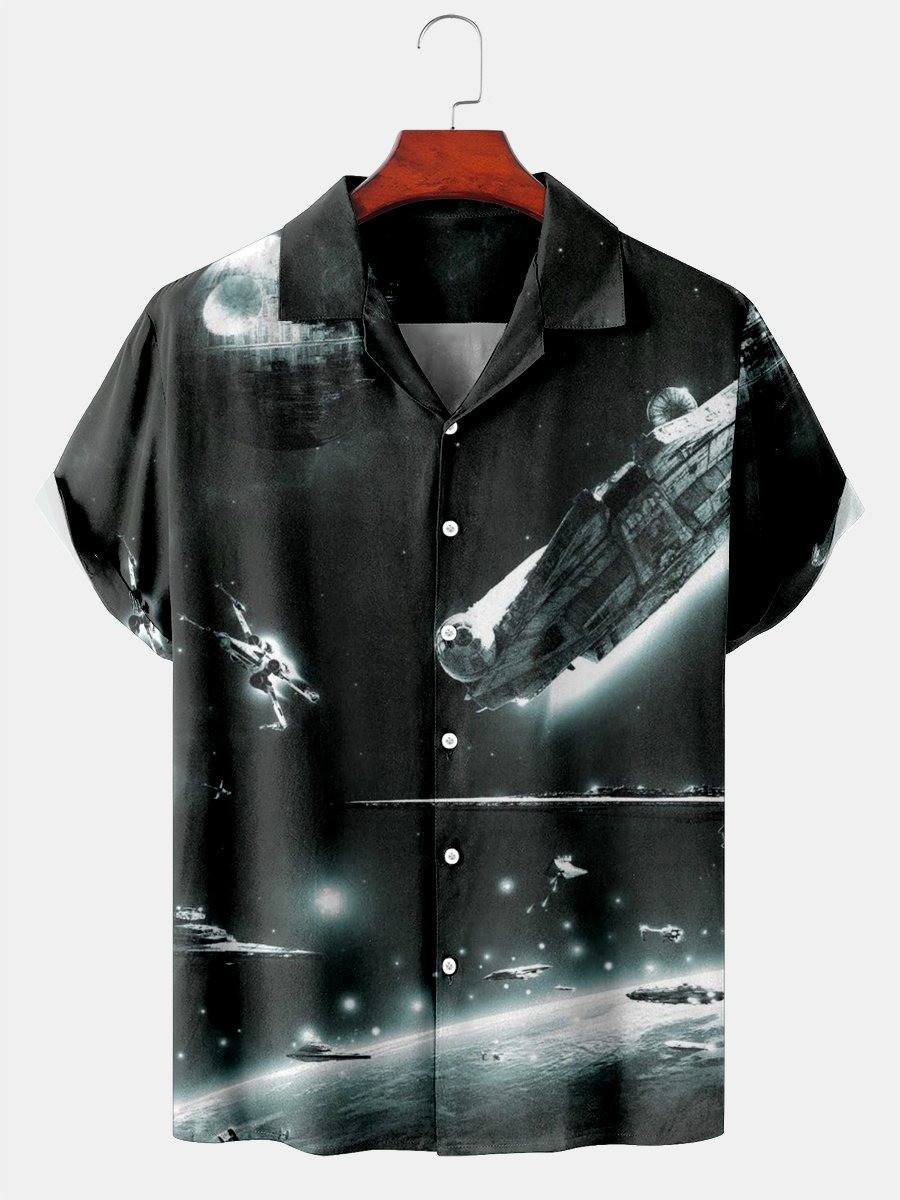 Planet Star Wars Hawaiian Shirt Millennium Falcon Ship Best Star Wars Gifts