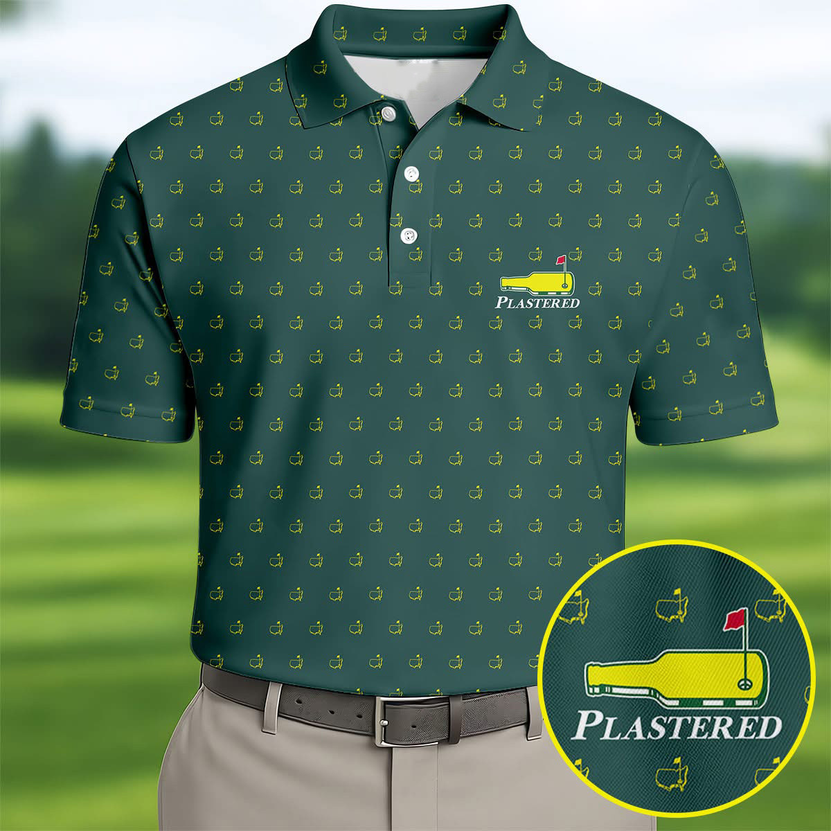 Plastered Golf Polo Shirt Funny Beer Drinking Apparel Gift For Weekend Golfers And Beer Lovers