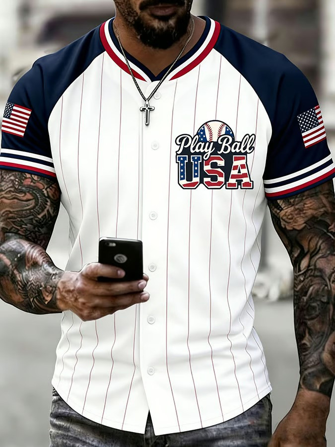 Play Ball USA Baseball Jersey Shirt World Classic 2026 Pinstripe Fan Clothing Best Gift For Dad