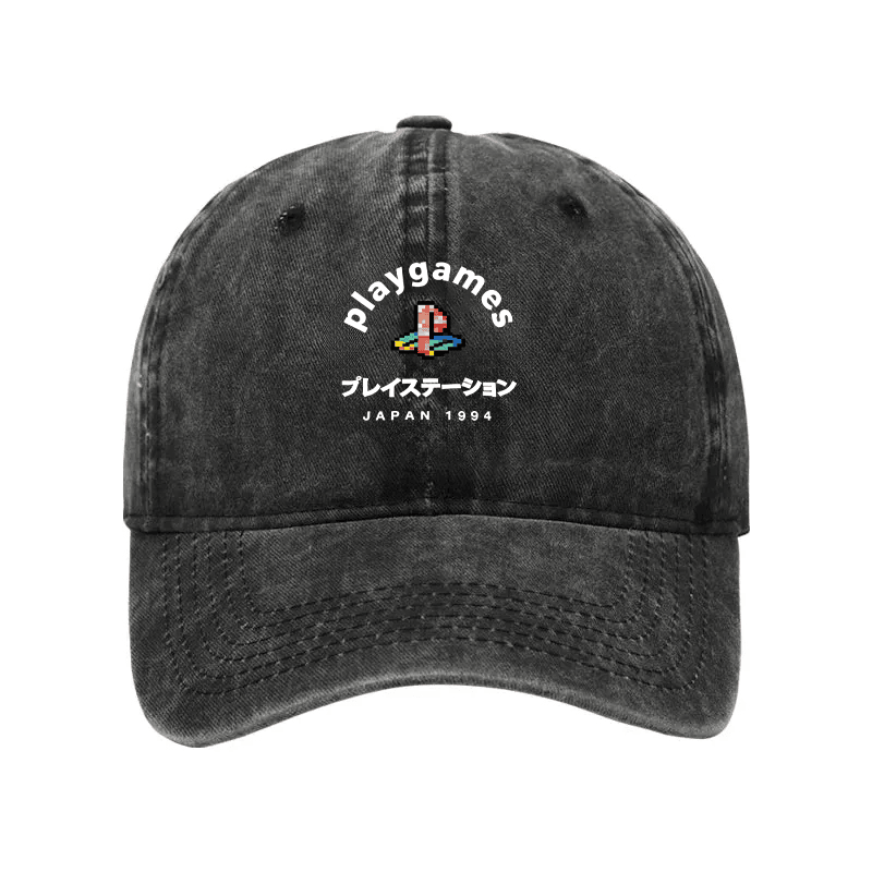 Play Games Japan 1994 Washed Hat Japanese Art Baseball Cap Unique Gifts For Men
