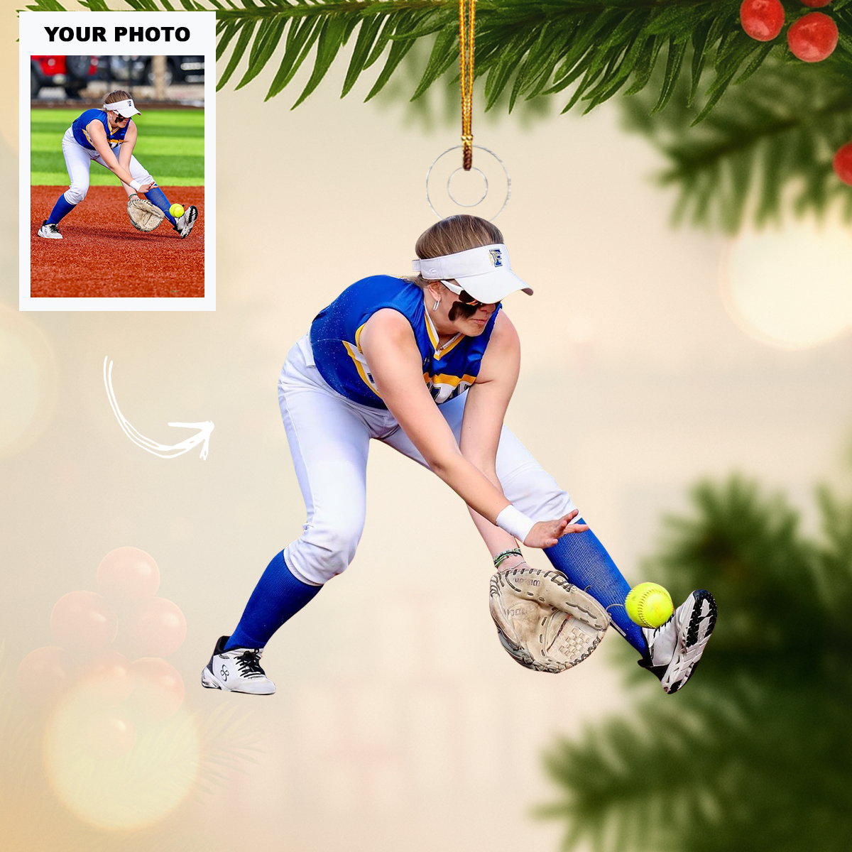 Play Hard Personalized Photo Mica Ornament Customized Your Photo Ornament Christmas