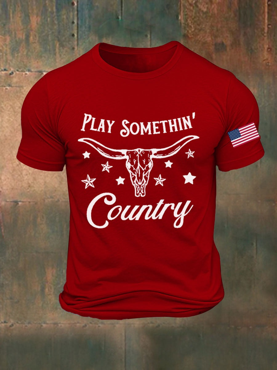 Play Something Country Damn Strait Country Music T-Shirt Gifts For Music Fans