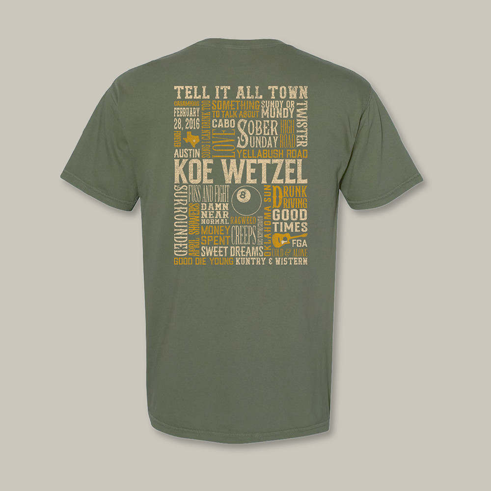 Play The Hits Koe Wetzel T-Shirt Music Concert Tee Gift For Koe Wetzel Fans