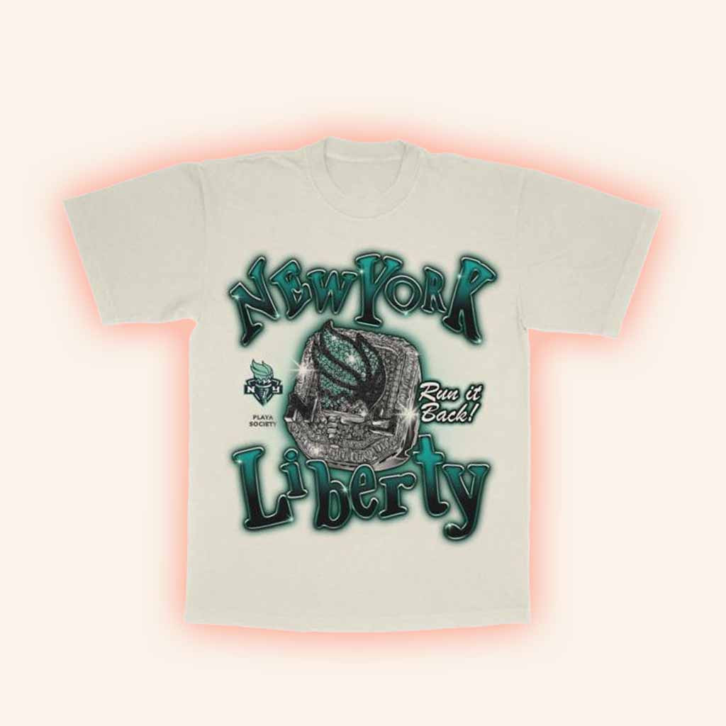 Playa Society Merch New York Liberty Championship Ring T-Shirt Gift For Girlfriend Playa Society Merch New York Liberty Championship Ring T-Shirt Gift For Girlfriend