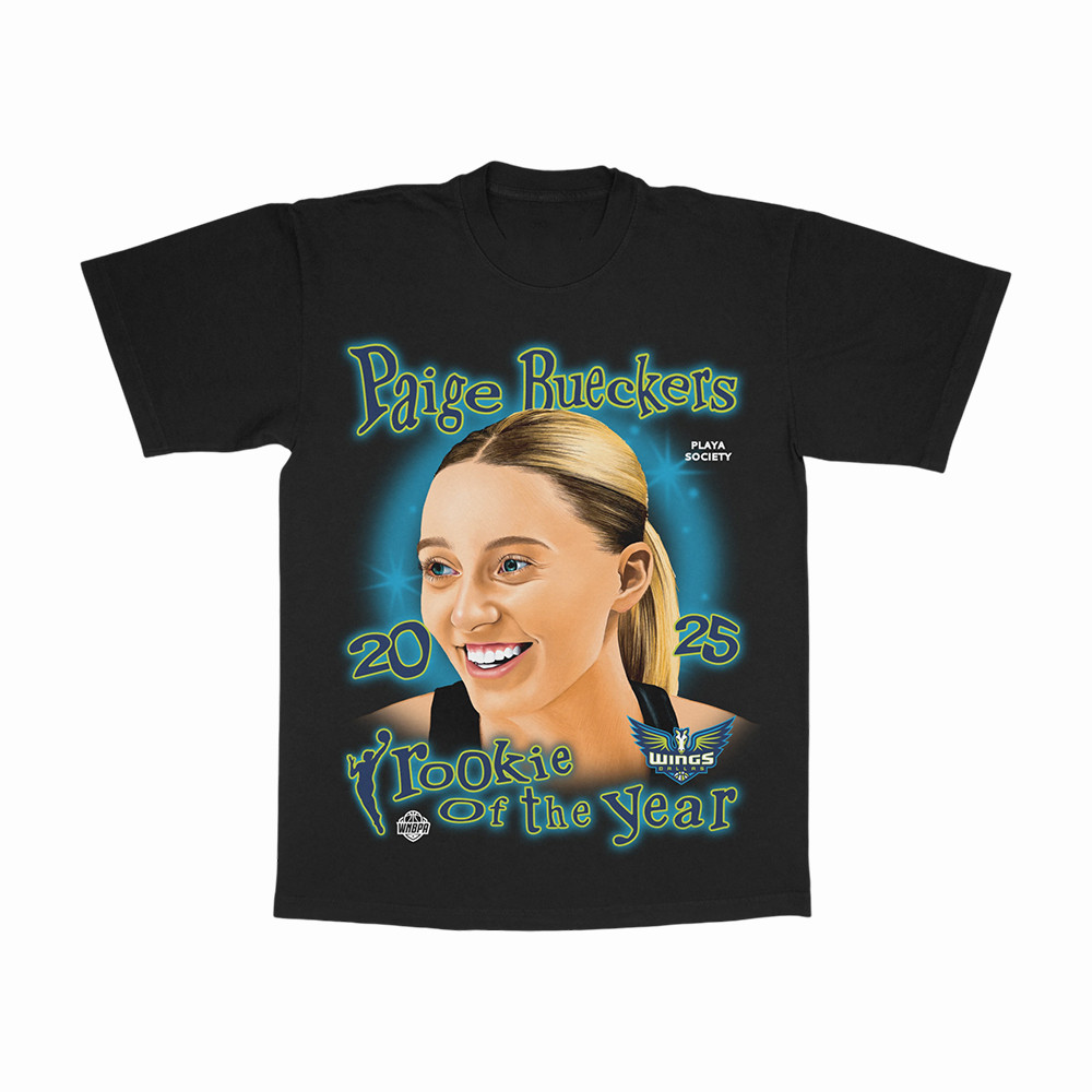 Playa Society x Wings Rookie Of The Year Bueckers T-Shirt Dallas Wings Lover Shirt Basketball Gear