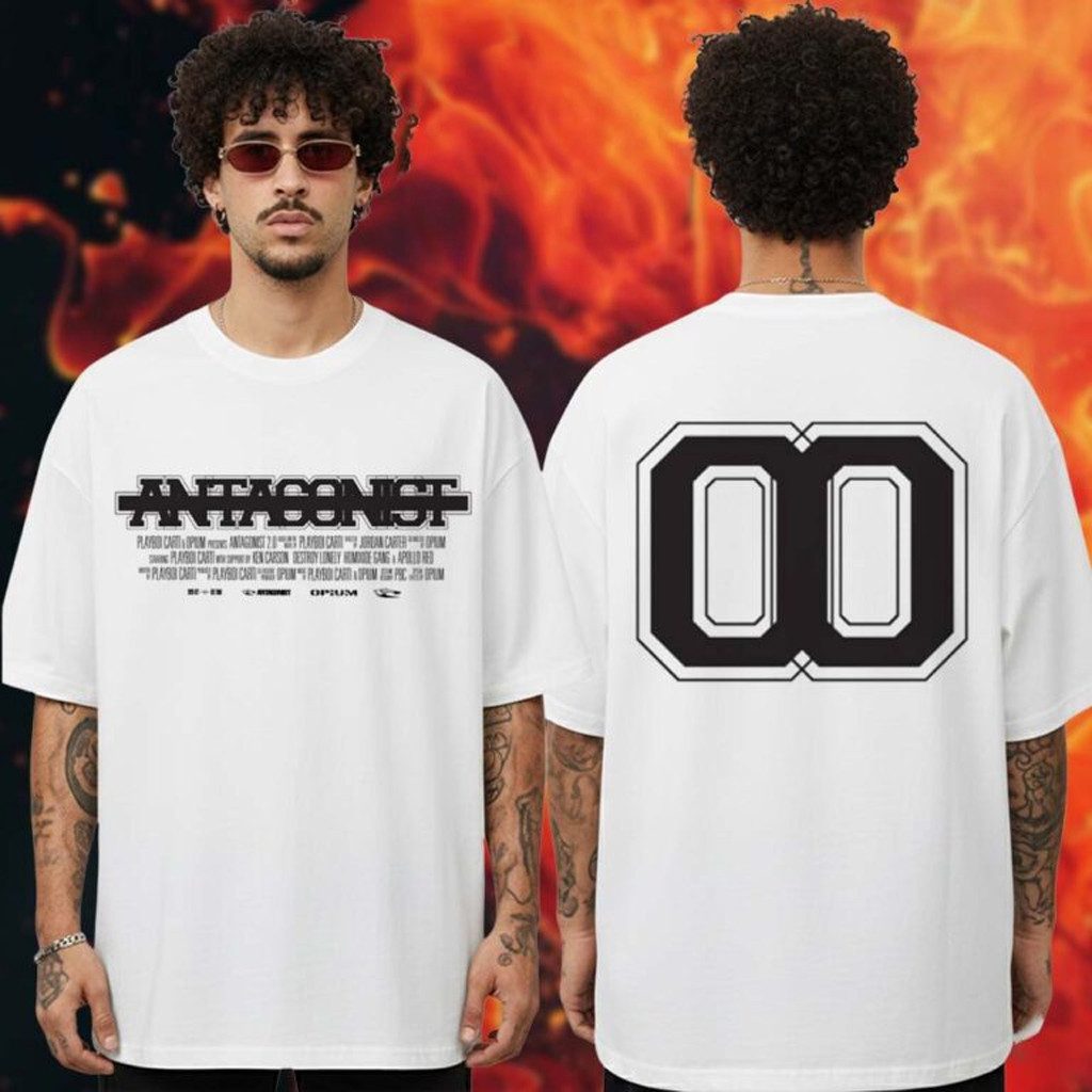 Playboi Carti Merch Antagonist 2 0 00 White T-Shirt Gifts For Rapper Fans Playboi Carti Merch Antagonist 2 0 00 White T-Shirt Gifts For Rapper Fans