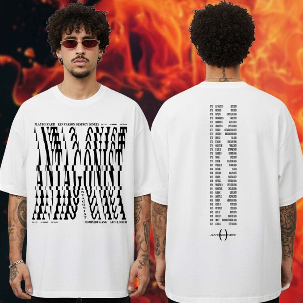 Playboi Carti Merch Antagonist Tour 2 0 White Tour T-Shirt Gifts For Music Lovers