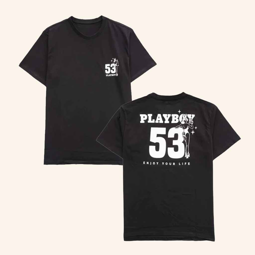Playboy Merch Playboy 53 Enjoy Your Life Black T-Shirt Christmas Ideas For Brother Playboy Merch Playboy 53 Enjoy Your Life Black T-Shirt Christmas Ideas For Brother