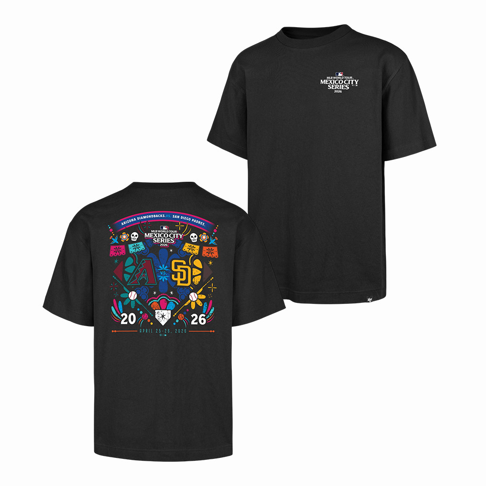Playera Manga Corta 47 San Diego Padres vs Arizona Diamondbacks T-Shirt MLB Mexico Series Merch Fans Gear