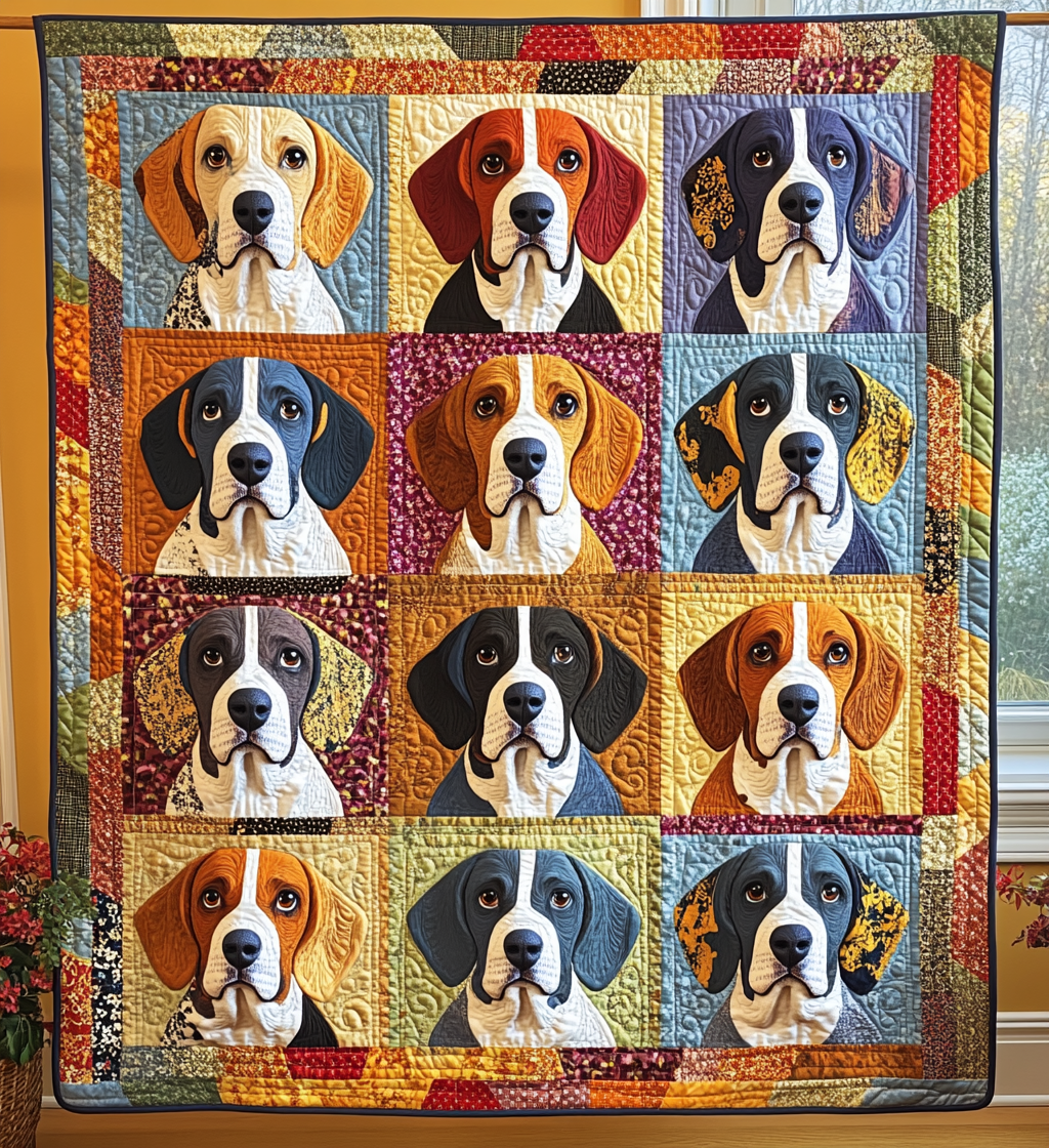 Playful Beagles Quilted Blanket Cute Blankets For Bed