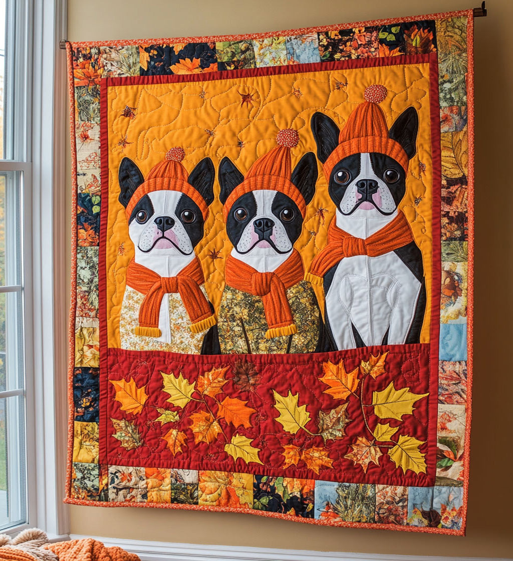 Playful Boston Quilted Blanket Gifts For Pet Owners