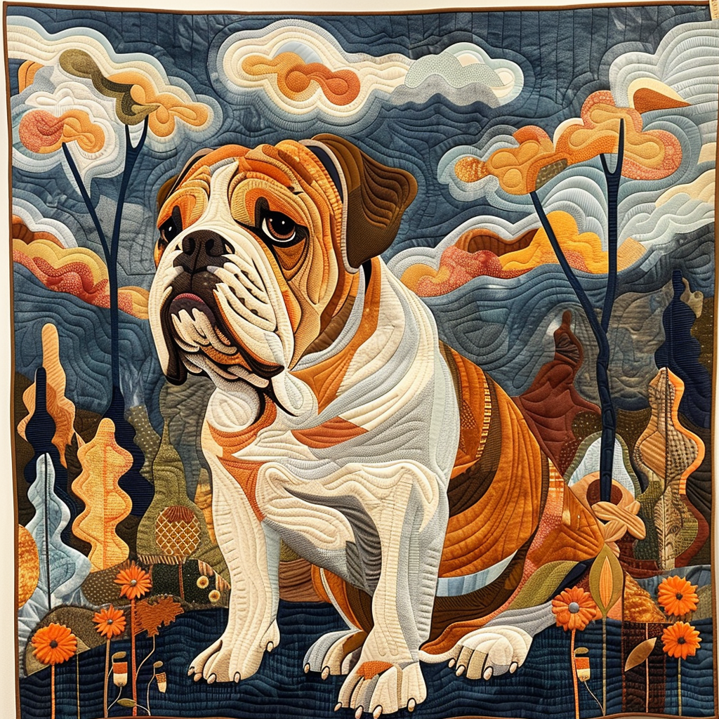 Playful Bulldog Pals Quilted Blanket Presents For Dog Lovers