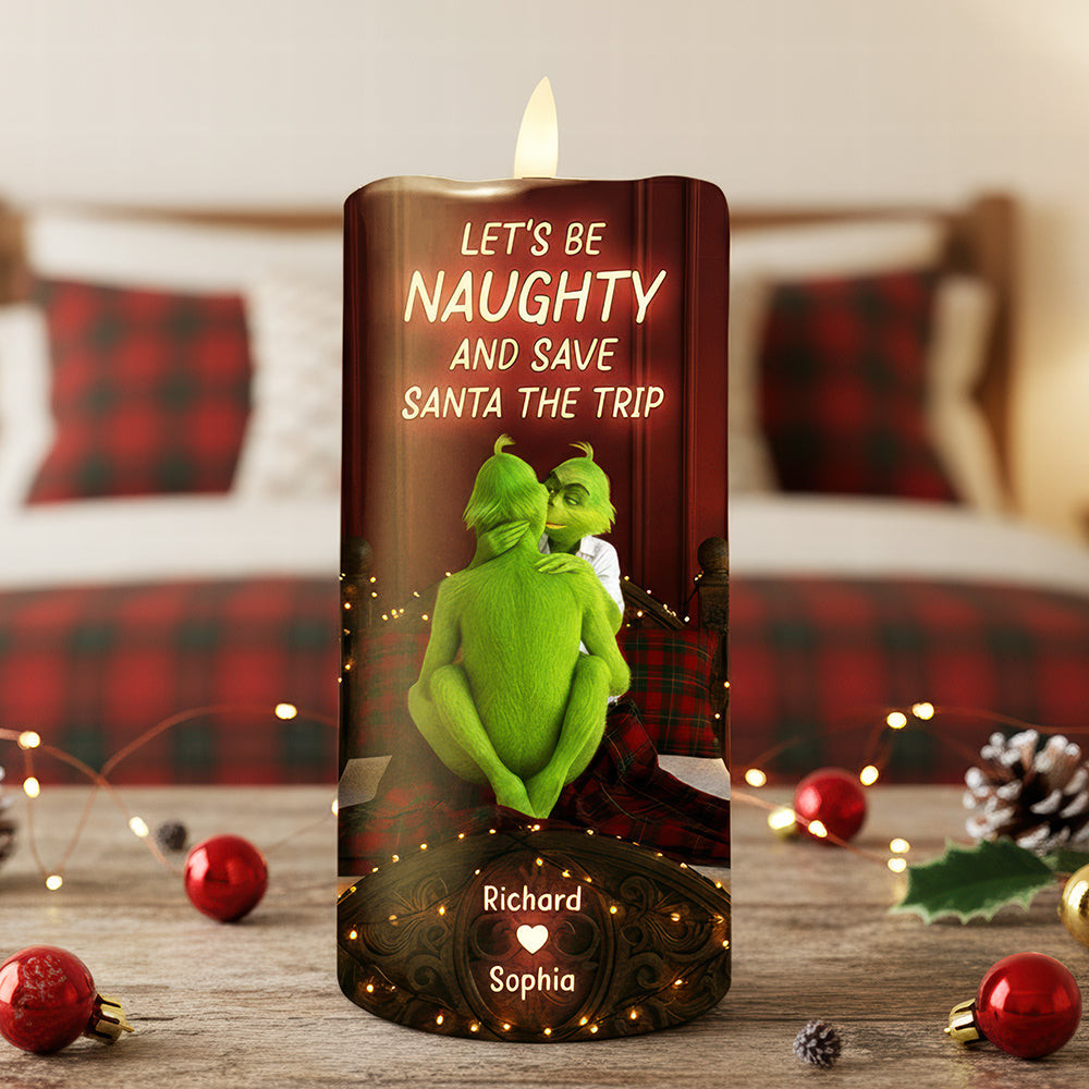 Playful Couple LED Candle, Personalized Christmas Gifts For Couple - Last Minute Funny Christmas Gifts Prime