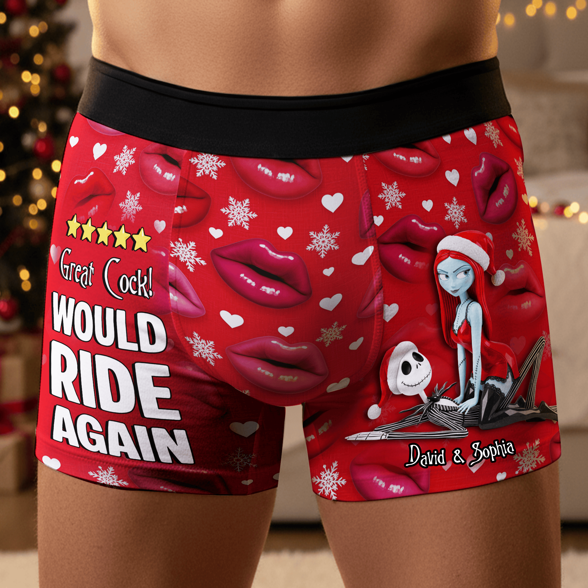 Playful Couple Men Boxers - Personalized Christmas Gifts For Him - Best Inappropriate Christmas Gifts Playful Couple Men Boxers - Personalized Christmas Gifts For Him - Best Inappropriate Christmas Gifts