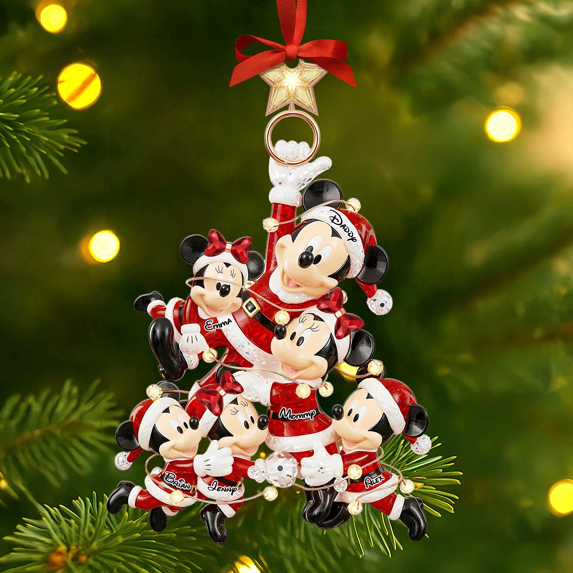 Playful Family Tree Ornament - Personalized Christmas Gifts For Family - Festive Holiday Keepsake Gift