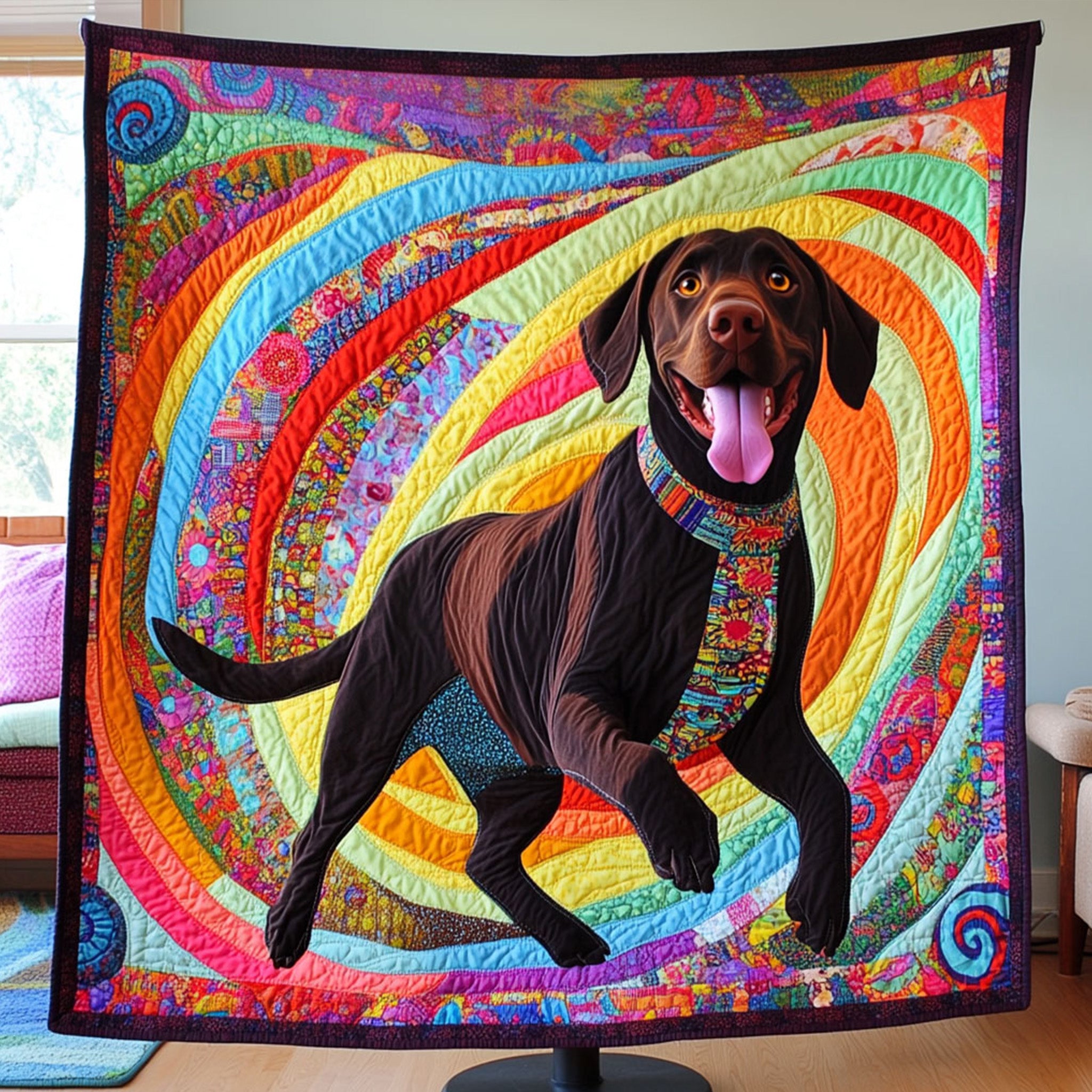 Playful Lab Quilted Blanket Best Christmas Gifts For Dog Lovers