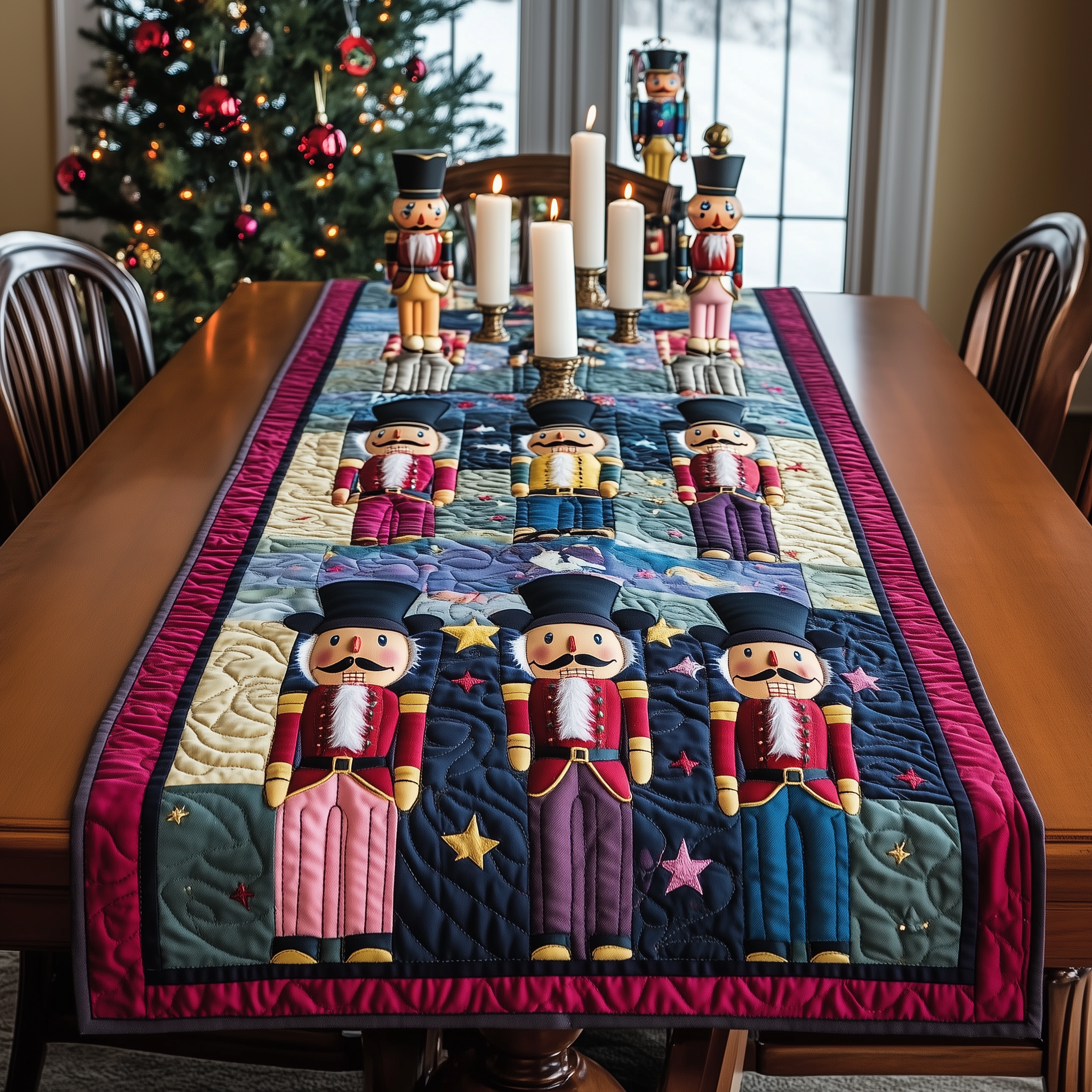 Playful Nutcracker Quilted Table Runner Holiday Dining Table Runner Best The Nutcracker Gifts Xmas