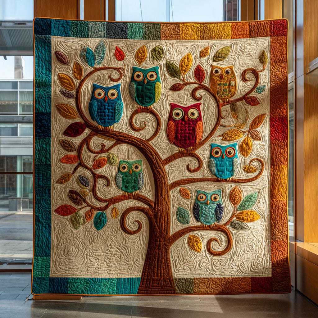 Playful Owl Grove Quilt Blanket Christmas Throw Blanket Faith Based Christmas Gifts