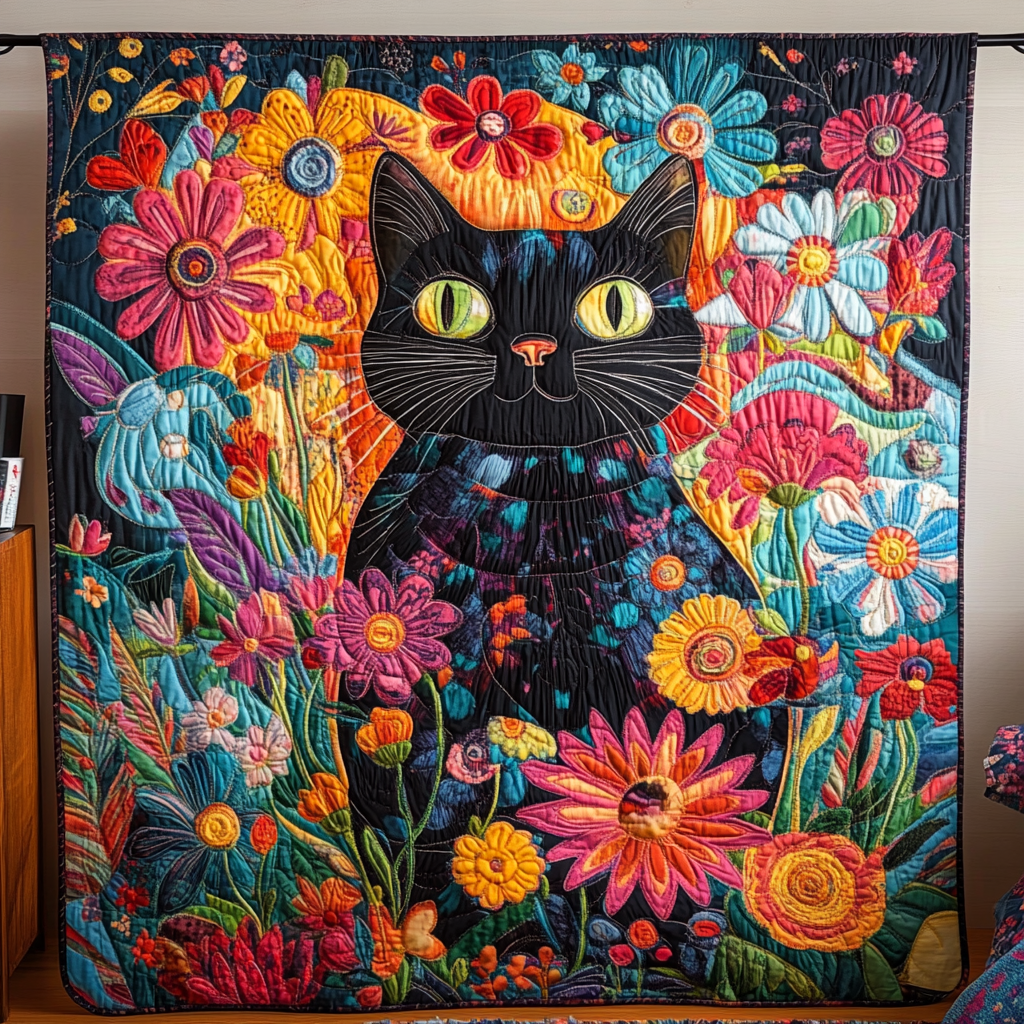 Playful Paws Prints Quilted Blanket Cat Christmas Gifts