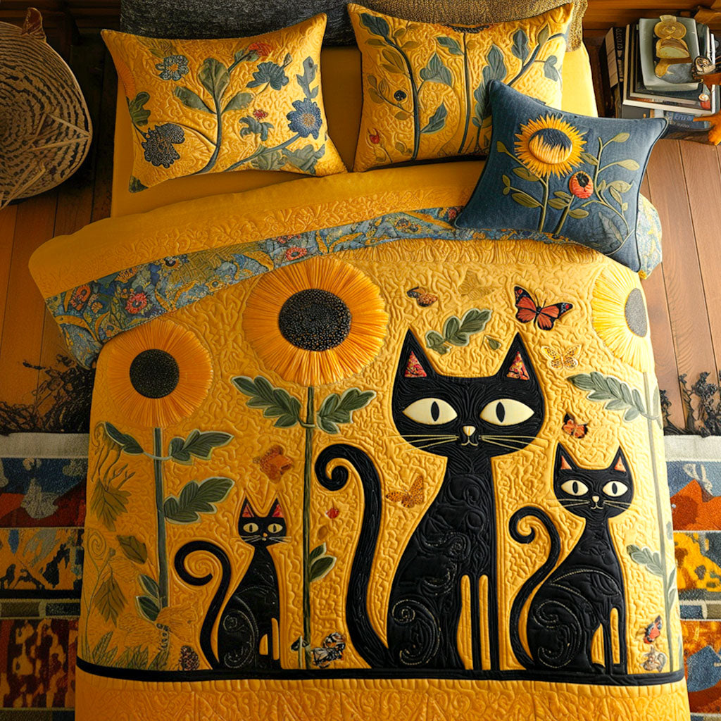 Playful Paws Quilted Bedding Set Unique Bedding Gift for Family Gatherings