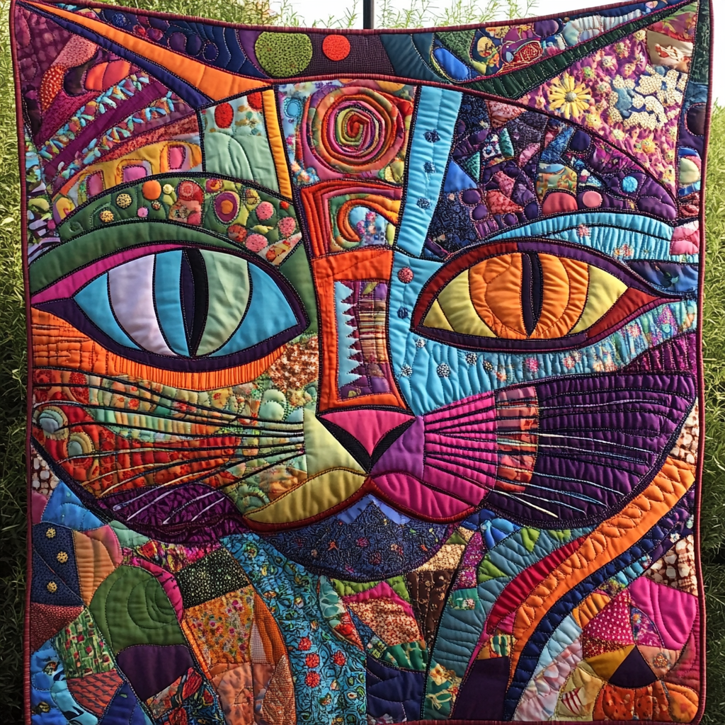 Playful Paws Quilted Blanket Cat Gifts For Cat Lovers