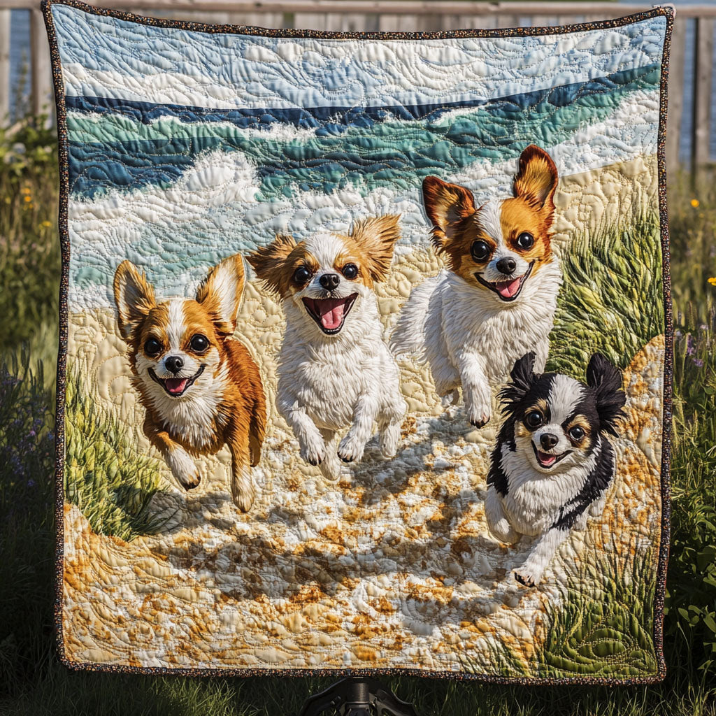 Playful Paws Quilted Blanket Christmas Bedroom Decor Presents For Chihuahua Lovers