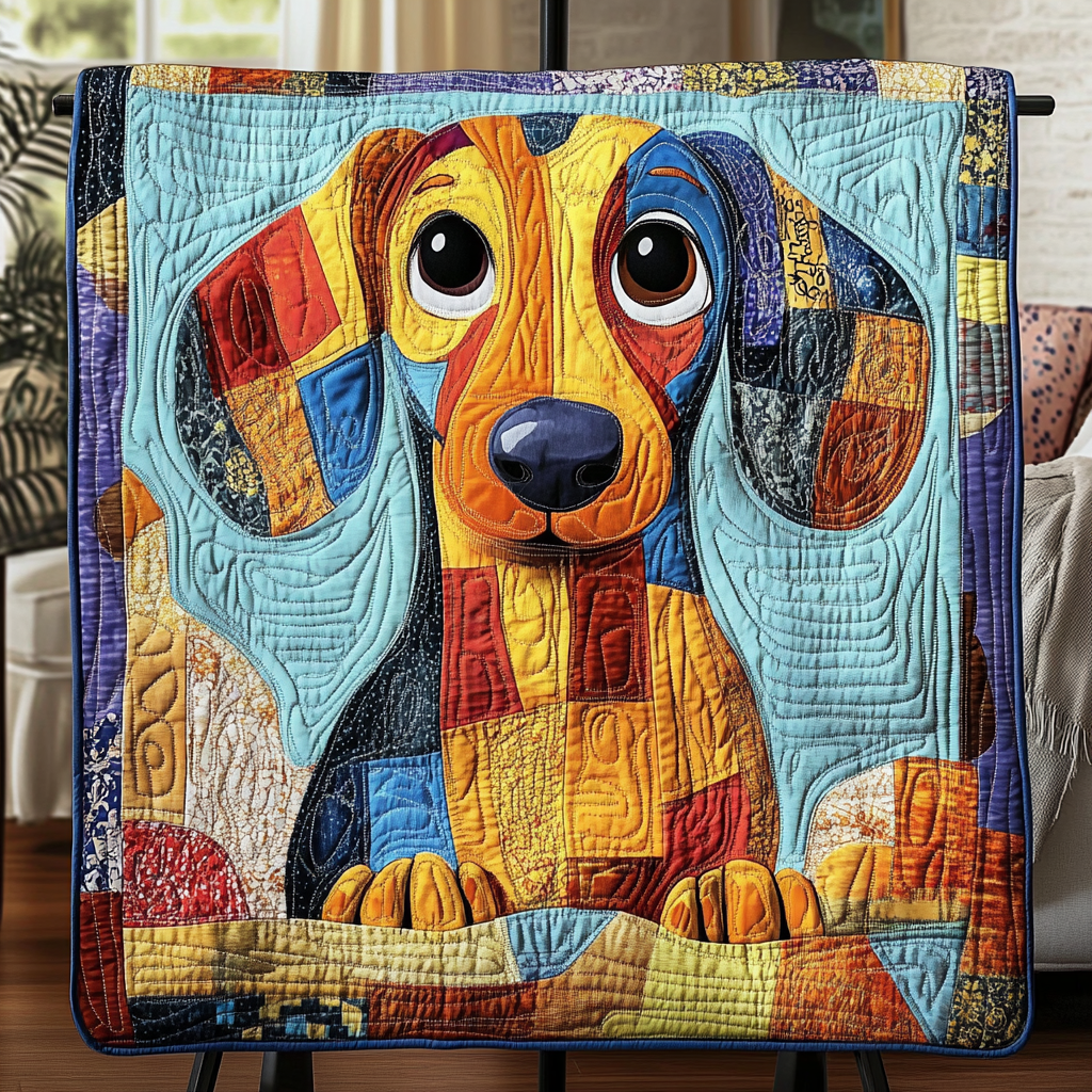 Playful Paws Quilted Blanket Holiday Throw Blanket Gift Ideas For Dachshund Lovers