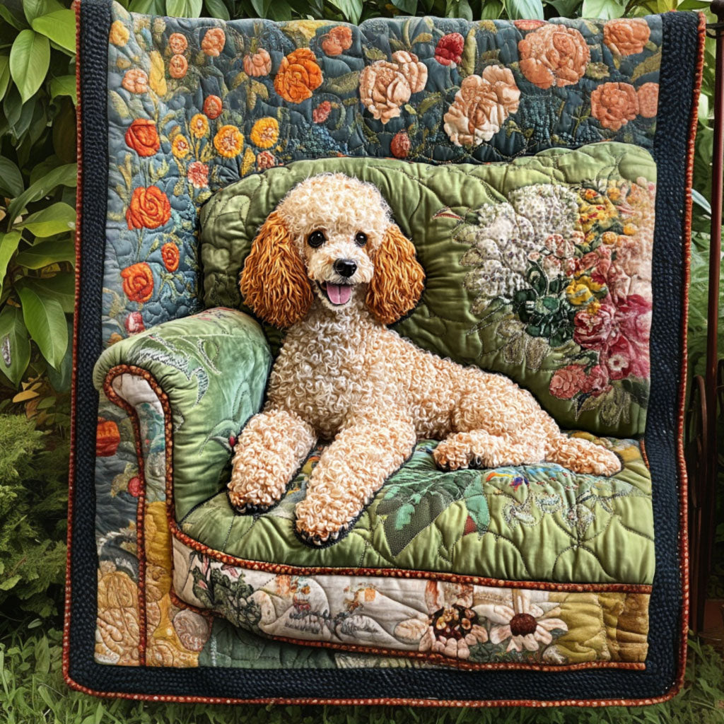 Playful Poodles Quilted Blanket Best Throw Blanket Poodle Gifts For Dog Lovers