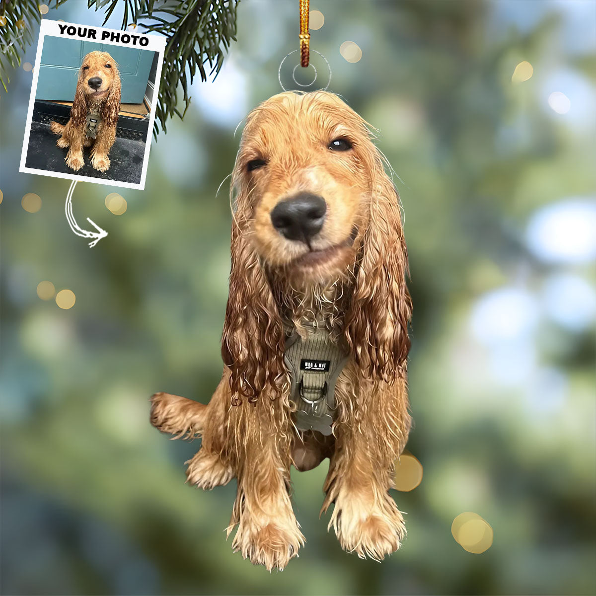 Playful Puppy Personalized Photo Mica Ornament Christmas Gift For Dog Lovers Dog Owner