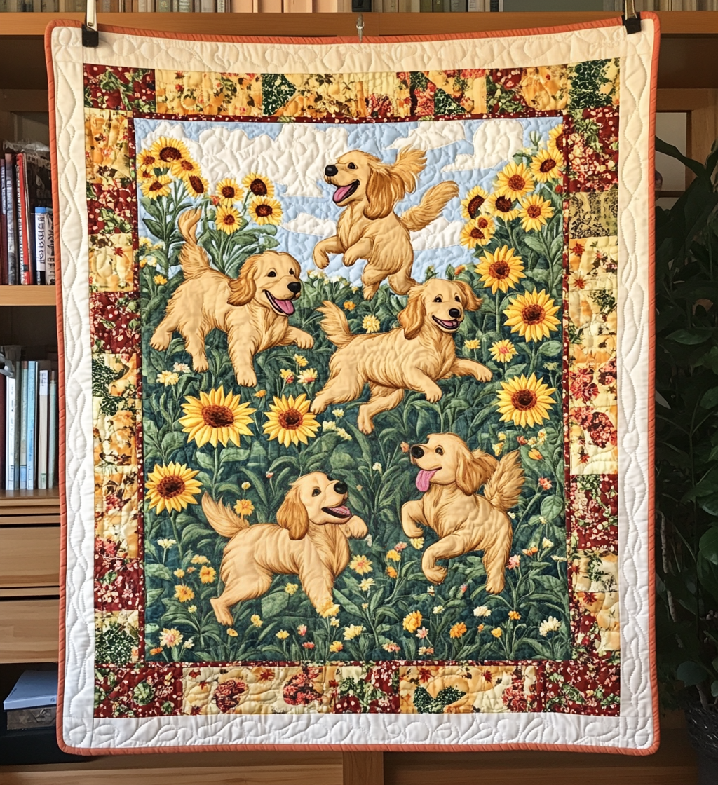 Playful Puppy Quilted Blanket Gifts For Pet Owners