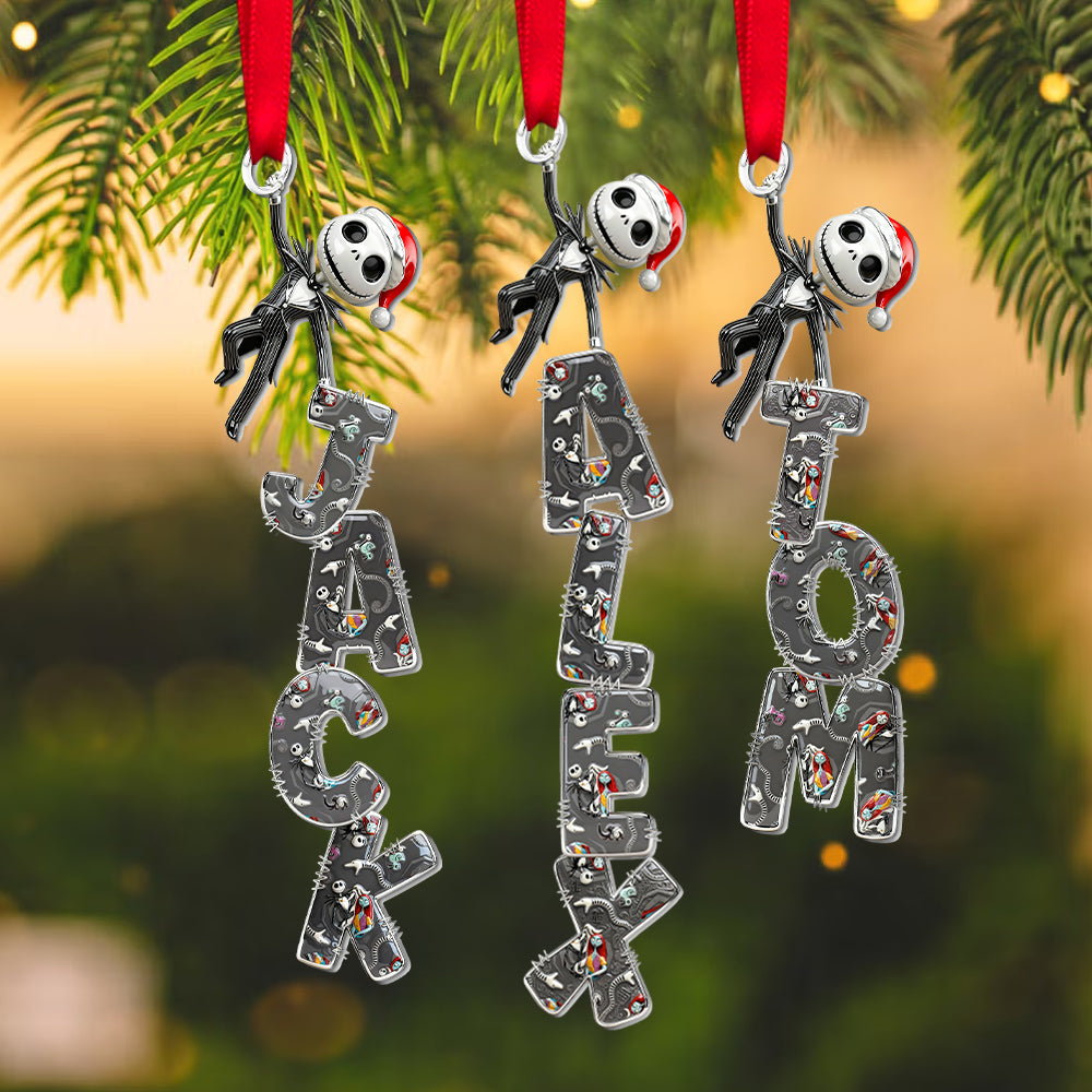 Playful Spooky Name Art Ornament, Personalized Gifts For Christmas - Cute Christmas Tree Gift Idea Playful Spooky Name Art Ornament, Personalized Gifts For Christmas - Cute Christmas Tree Gift Idea