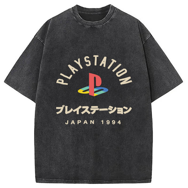 PlayStation Japan Washed T-Shirt Unique Aesthetic Fashion Tee Gifts For Besties PlayStation Japan Washed T-Shirt Unique Aesthetic Fashion Tee Gifts For Besties