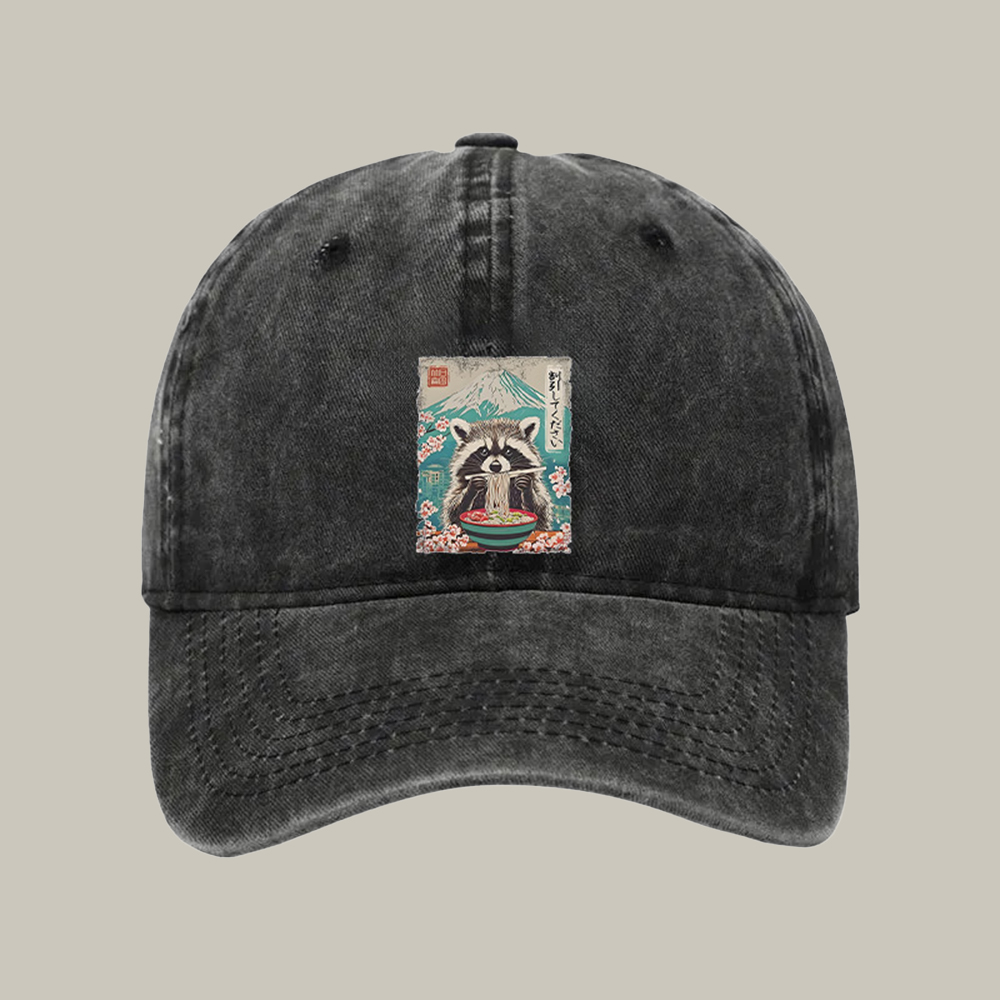 Please Give Raccoon A Discount Washed Cap Funny Ball Caps Xmas Gifts For Daughters