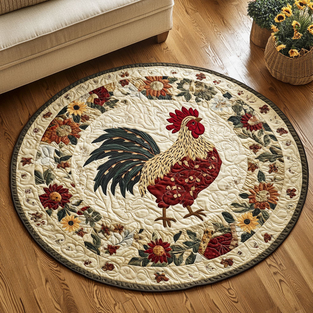 Plumed Paddock Quilted Round Mat Entryway Christmas Decor Ideas Gifts For Farmers For Christmas
