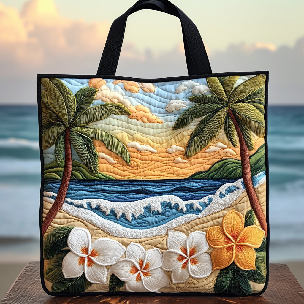 Plumeria Bliss Quilted Tote Bag Christmas Presents For Mum