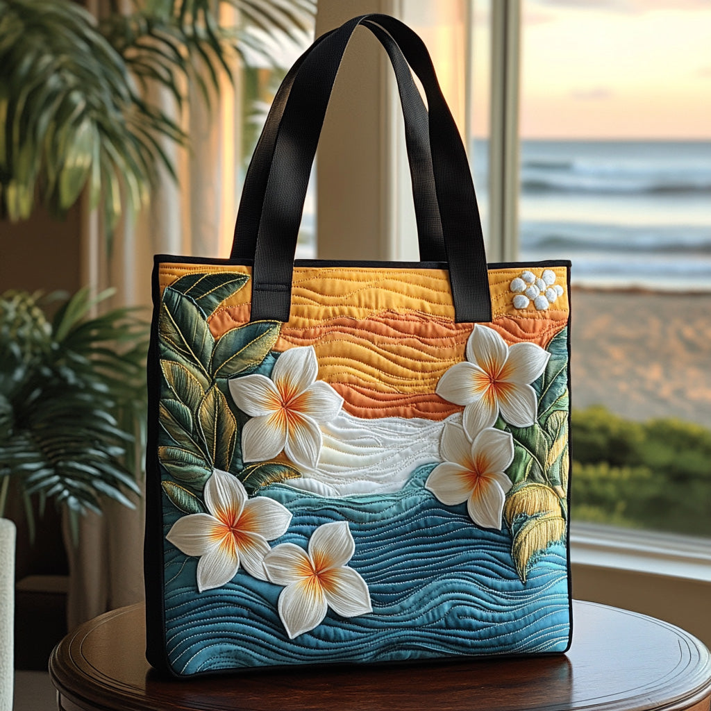 Plumeria Breeze Quilted Tote Bag Christmas Presents For Girlfriend