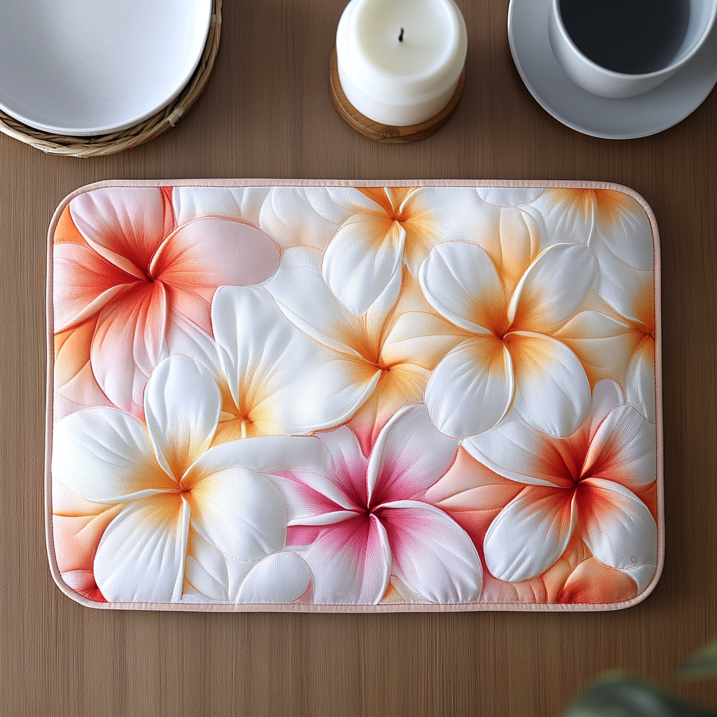 Plumeria Glow Quilted Placemat House Decor Items Sunflower Items For Gifts