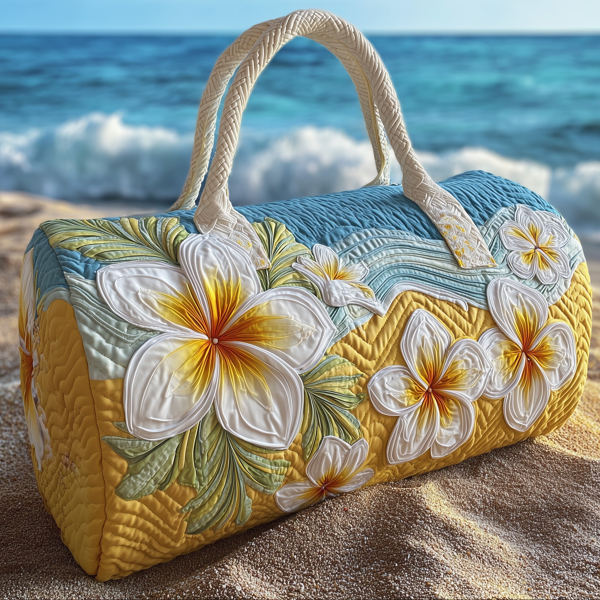 Plumeria Quilted Duffle Bag Graduation Gift Idea