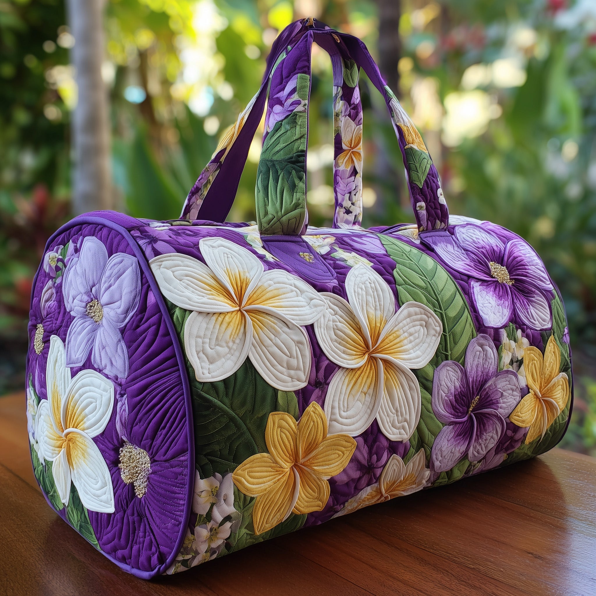 Plumeria Quilted Duffle Bag Winter Season Must Have