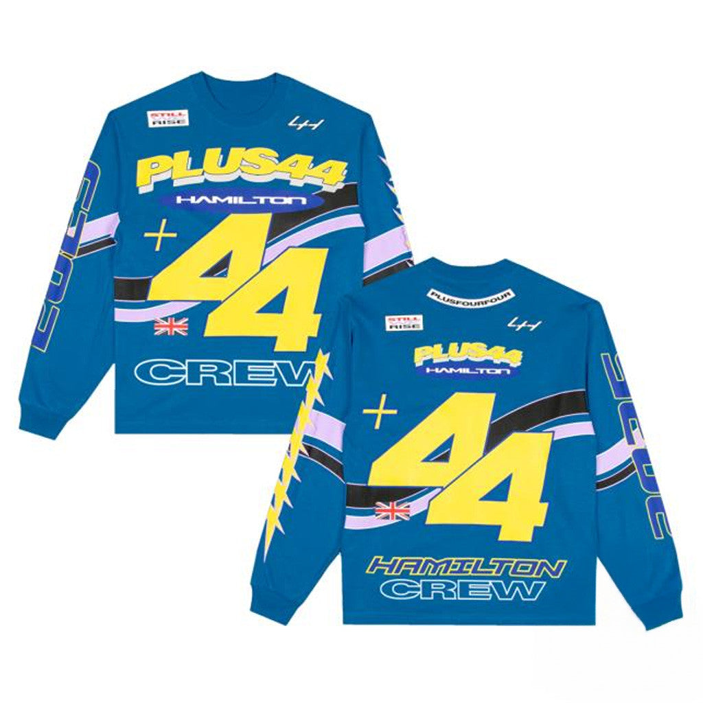 Plus44 World Merch Plus44 Hamilton Moto Long Sleeve T-Shirt Blue Friends Gifts Plus44 World Merch Plus44 Hamilton Moto Long Sleeve T-Shirt Blue Friends Gifts