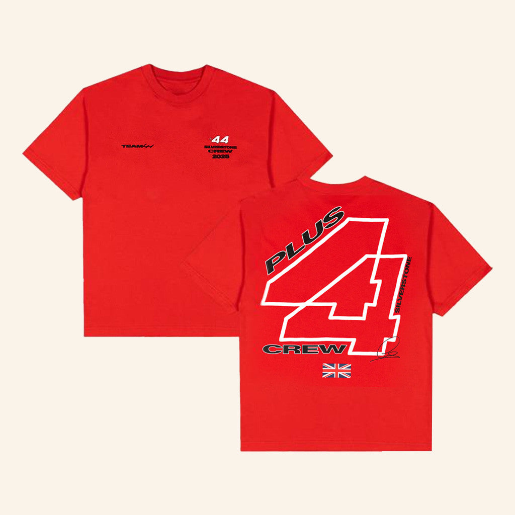 Plus44 World Merch Plus44 Silverstone Crew 2025 T-Shirt Red Gifts For Besties Plus44 World Merch Plus44 Silverstone Crew 2025 T-Shirt Red Gifts For Besties