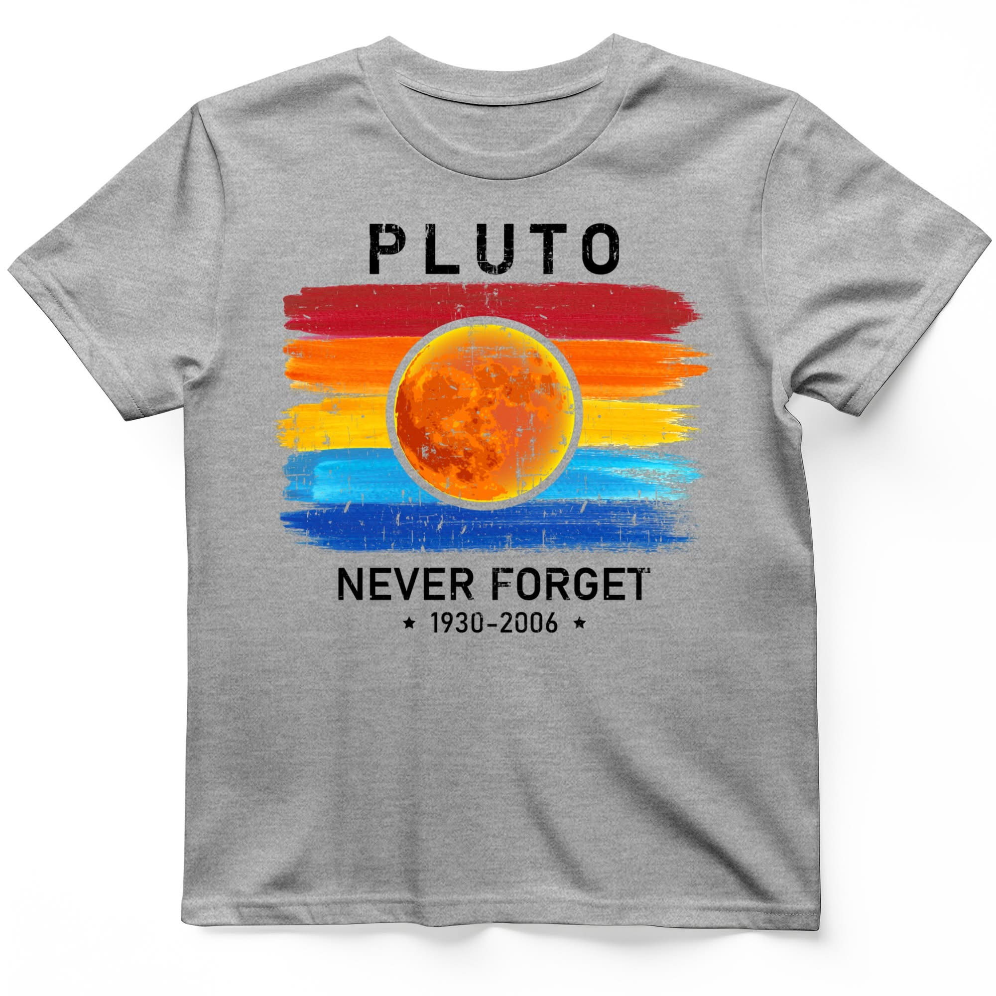 Pluto Never Forget T-Shirt Space Humor Graphic Tees Retro Planet Gift For Astronomy Fans