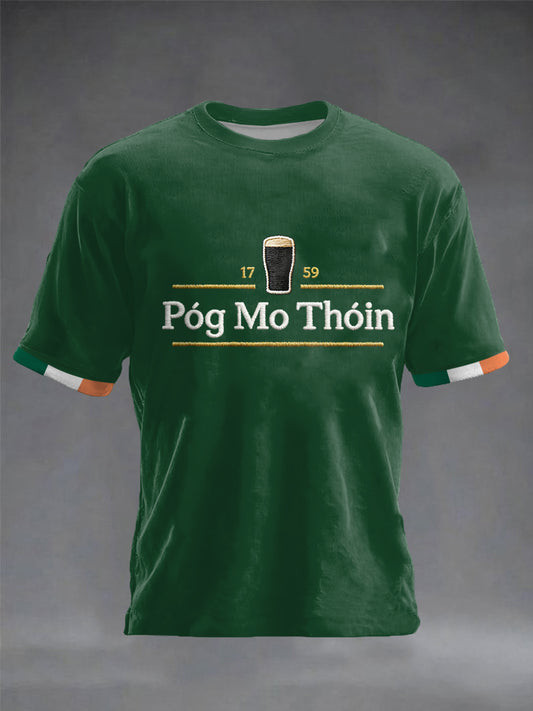 Pog Mo Thoin Green Graphic T-Shirt Funny St Patricks Day Irish Beer Shirt Gift For Him