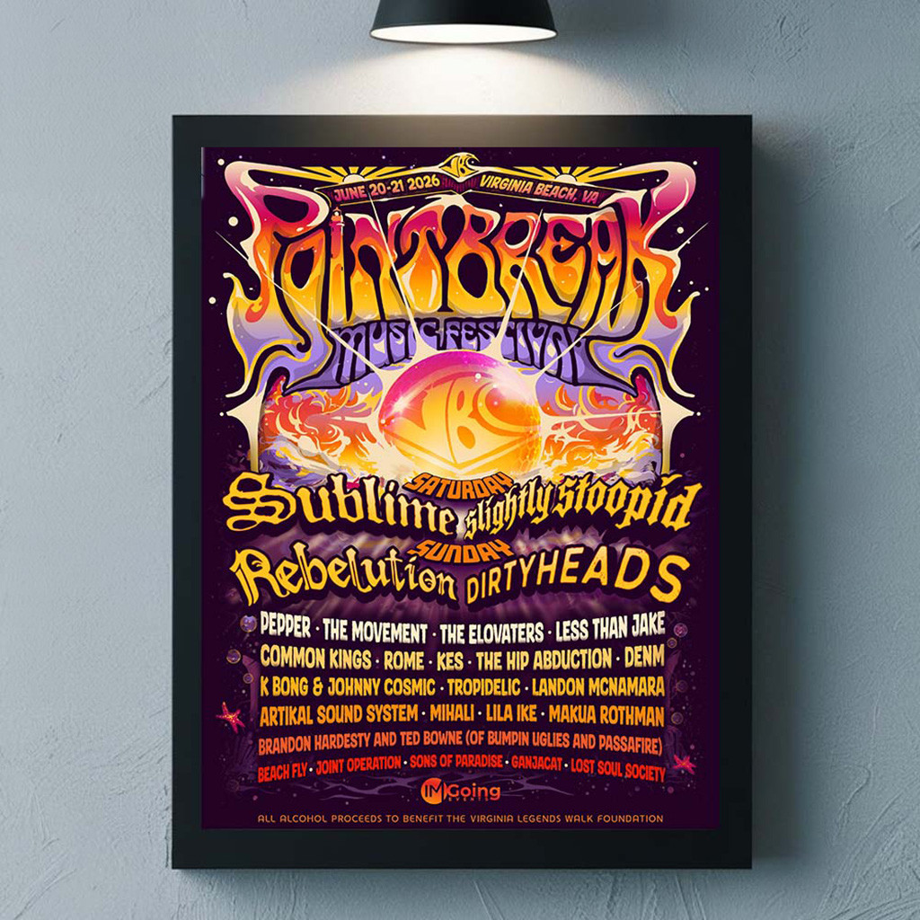 Point Break Festival 2026 Full Lineup In Virginia Beach Virginia On June 20 21 2026 Poster