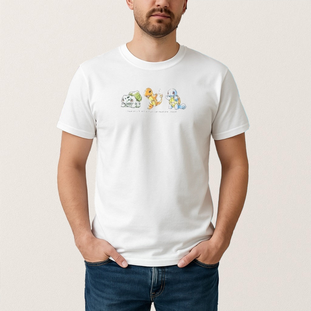 Pokemon Bulbasaur Charmander And Squirtle T-Shirt Pokemon Graphic Tee Gift For Fans