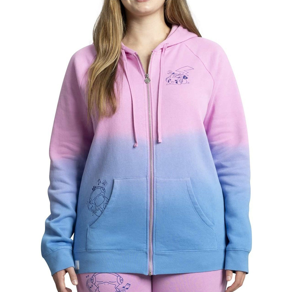 Pokemon Merch Analog Beats Lo Fi Pink And Blue Zip Up Hoodie Gifts For Besties Pokemon Merch Analog Beats Lo Fi Pink And Blue Zip Up Hoodie Gifts For Besties