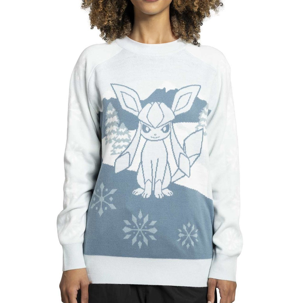 Pokemon Merch Glaceon Pokemon Holiday Blue Sweater Christmas Gifts For Sister