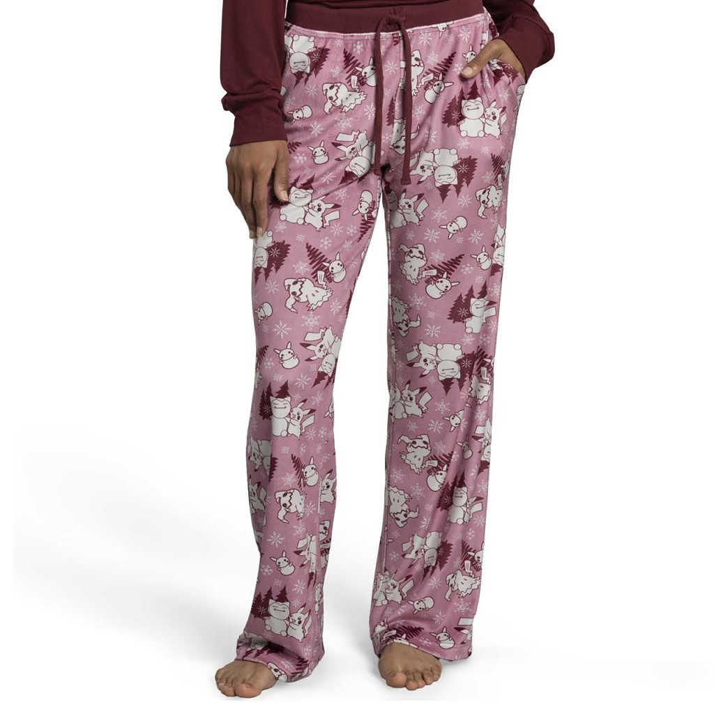 Pokemon Merch Pikachu And Mimikyu Pokemon Holiday Red Sweatpants Xmas Gifts For Her