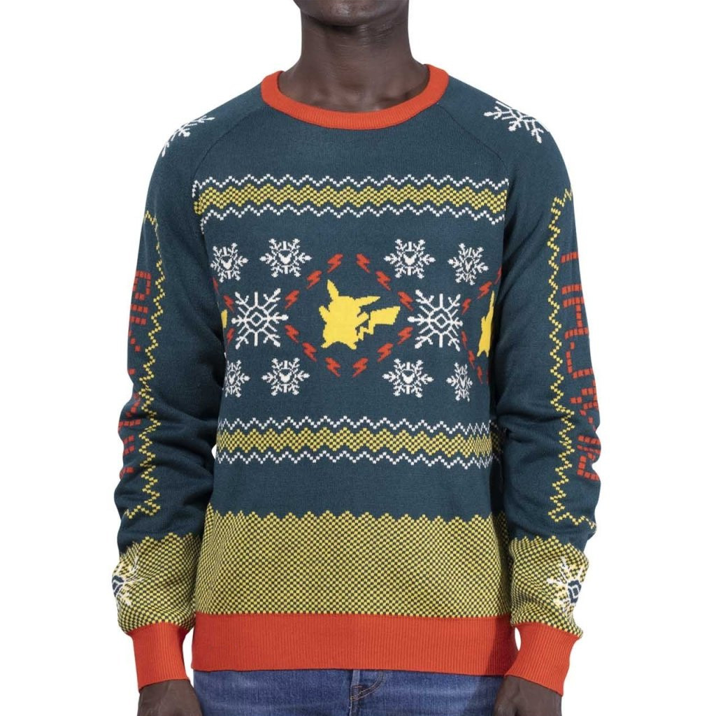 Pokemon Merch Pikachu Festive Winter Sweater Christmas Present For Son